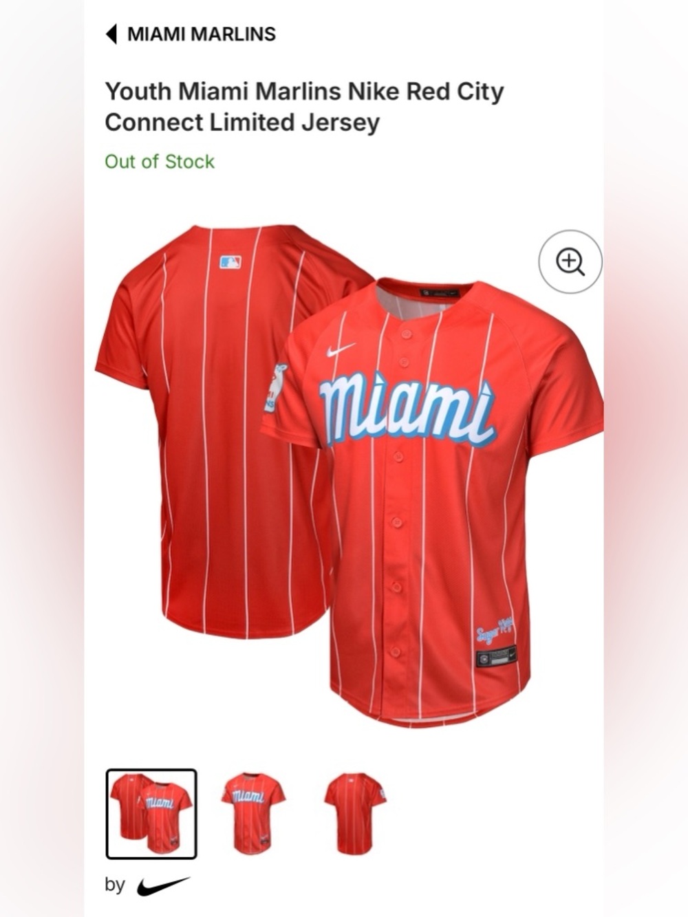 Youth Miami Marlins Nike Red City Connect Limited Jersey